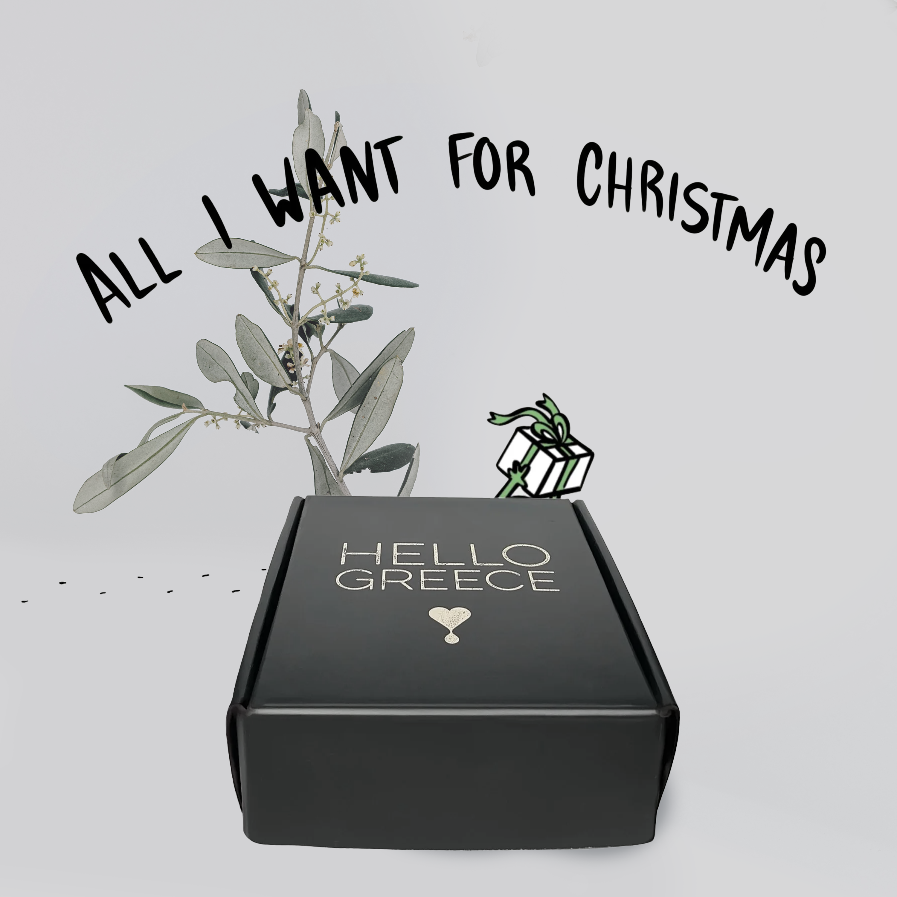 Hello Greece Geschenkbox: 0,25L Dose Olivenöl und Meersalz